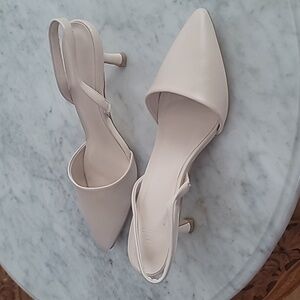Kitten Heel Sling Back Pumps